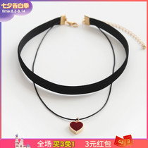 Xinyue choker stacked love short clavicle chain girl heart necklace ins net red collar female neck jewelry