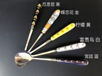 Stainless steel coffee spoon ceramic long handle soup spoon milk tea spoon coffee cup with mixing spoon Birds Nest spoon