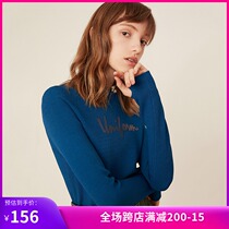 Lily spring new womens fashion commuter letter slim fit base hooded sweater 119100B8361