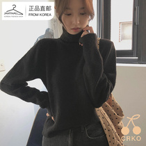 (Black spot) cherrykoko2020 autumn and winter New Korean high neck fashion solid color sweater sweater