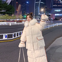 Down cotton-padded womens long 2020 winter New Korean version of loose ins Hong Kong wind thick bread cotton coat coat tide