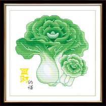 Handmade cabbage Cross embroidered small restaurant new simple line embroidered new hand 2022 beginner well embroidered small pieces