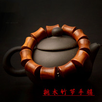 Natural peach wood evil spirits bamboo bracelet Buddha beads Hand string Wangcai men and women couples jewelry car gear beads pendant
