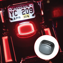 Harley Fat Boy 883 Luwei S modified mud tile square soft light taillight license plate light gliding red LED brake light