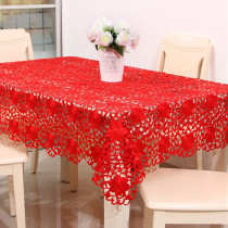 Festive red rectangular wedding wedding table fabric wedding room TV bedside table coffee table shoe cabinet table flag cover