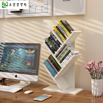 Small bookshelves on the desk Simple personality shaped creative art storage corner Simple multi-story room Bedroom floor