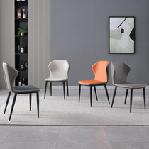 Modern dining chair minimalist for home-style light lavish dining room with iron art backrest stool small family style casual creative mesh red chair