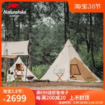Naturhike Norway Cotton Fabric Pyramid Tent with chimney Outdoor Multi-man camping Thickened Camping Tent