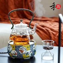 Taiwan Woji Glass cooking teapot Steaming teapot kettle Jingcai Woji Qixi Pot Heji Heat-resistant glass thickening