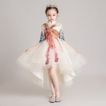 Childrens princess dress little girl puffy gauze Chinese dress girl birthday evening dress host piano performance dress