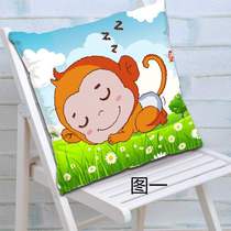2020 new 3d cross stitch pillow cartoon anime personality cute monkey doll pillowcase line embroidery cute cute