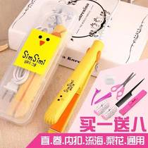 Mini-curly hair-stick with two electric plywood women straipped straight and straight rolls straight plate clip Liu Hai fan small ironing board sloth