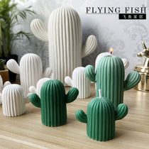 Aromatherapy candle diy material simulation 3D fleshy cactus plant plaster mold home ornaments decorative candles