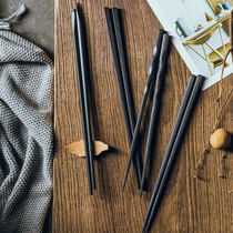 Personality alloy chopsticks Japanese cuisine Simple chopsticks Japanese hotel non-slip tableware Black chopsticks household set