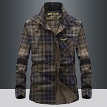 2021 spring casual long-sleeved shirt mens thin youth plaid simple and versatile large size loose tooling shirt