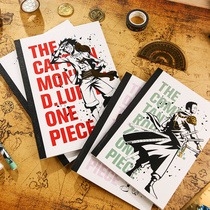 Morning light QPYJQU66 one piece anime stationery A5 wireless binding notepad student cartoon Luffy Joba and other horizontal line notebook diary 40 pages wholesale new journey black gold