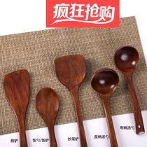 Wooden new non-stick pan high temperature resistant cooking Spade long handle wooden spatula soup spoon set household kitchen supplies