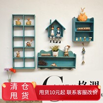 Eurostyle Retro American Solid Wood Shop Wall Containing hanging wall Shelves Wall-mounted Adornment Wall Decoration Wall Accessories