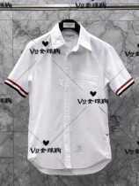 (V2)Thom Browne shirt 20SS spring summer TB cuff stripe casual short sleeve mens and womens shirts