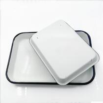 Enamel trays thickened with cover white paint pan square disc Commercial supplies Plate Leak-proof medical device acid-resistant iron disc