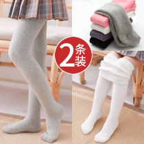 Baby plus velvet tights with feet Baby leggings spring and autumn and winter thickened infant child girl one-piece velvet outer