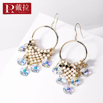 Della niche personality sequins temperament long simple earrings 2021 New Chao women Korean version of exaggerated earrings