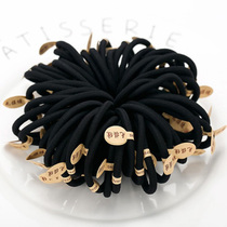 Black rubber band tie hair High elastic thick adult childrens hair circle Hair rope Head rope headdress Hair accessories thicken not hurt hair