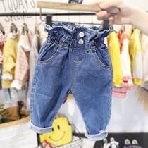 Jeans Girls spring and autumn 1-7-year-old female baby Yangqi Korean version trousers 3 baby girl girdle small feet pants tide