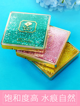 Net Red Money Solid Watercolor Rubens New Sparkling Series 12 Color Gold Powder Green Mini Portable Box Solid Watercolor Suit Gold Powder Glitter Box Painting Illustrator Watercolor Paint Suit