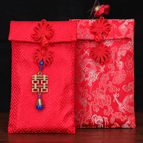 2021 new profit is red envelope wedding supplies million yuan thousand yuan big red bag creative fabric red envelope wedding