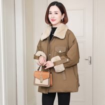 zqqz Parker clothing women 2021 Winter New down liner Rex rabbit fur collar small man loose fur coat 213
