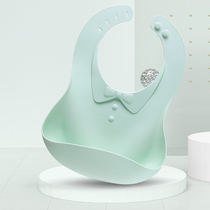  Baby eating bib Waterproof bib Childrens silicone super soft three-dimensional rice pocket Baby saliva pocket Children anti-dirty