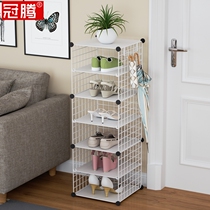 Iron shoe rack simple ins Nordic Net Red simple home door economy narrow small shoe cabinet storage artifact