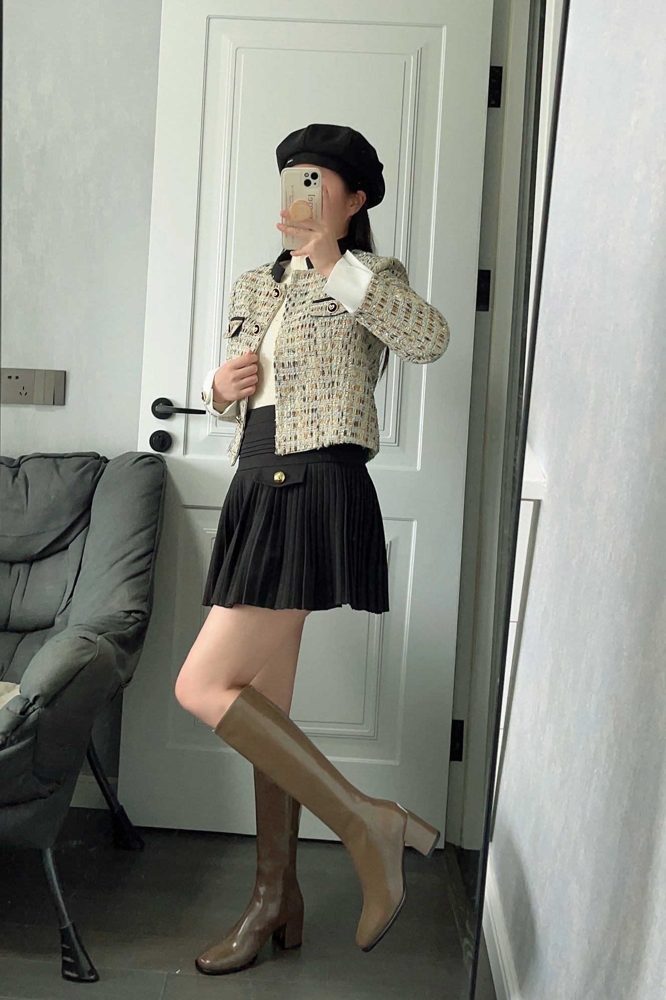 biiya比雅独立工作室 不过膝长筒靴高筒骑士女靴