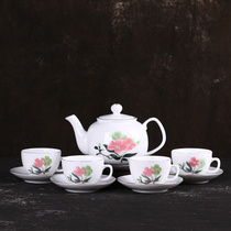 Handmade tea instrumental series 80-90 years Made with porcelain glaze Lower hand painted tea tea cup flower tea set NL023