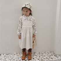 Princess skirt autumn and winter Korean version of the dress foreign atmosphere Joker suspender skirt cotton forest belt skirt long skirt childrens clothing tide