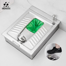 Stainless steel flush-free pedalling packed squatting pan Mobile toilet Anhydrous Squat Pit Rural Toilet Retrofitting Dry Toilet