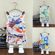 Boys suit Tide Handsome Fashion 4 Children 5 Summer 6 Ice Silk 8 Years Old Camouflage Quick Dry Vest Shorts Boys Summer Dress