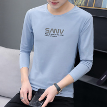 2022 new long sleeves t-shirt mens autumn clothing mens clothing pure cotton bottom-shirt with clothes in autumn and damp fluid