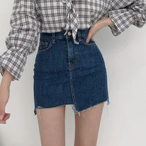 High Waist Denim Skirt Woman Summer 2021 New Irregular Half Body Dress 100 Hitch Slim A Character Wrap Hip Skirt Short Skirt