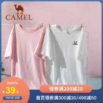 Camel Camel mens clothing 2021 summer new round neck T-shirt simple and comfortable casual sports short sleeve