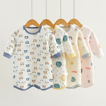 Baby sleepwear autumn winter baby toddler baby boy spring autumn winter long sleeves thickened No bones anti-kick pure cotton sleeping robe