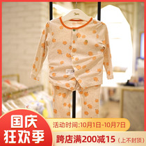 Direct mail ETTOI Korea Pegus childrens clothing 2021 Autumn Valley color pumpkin underwear set 517615
