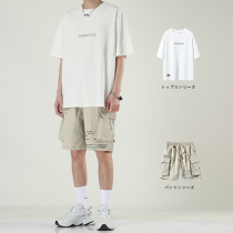 Tooling Shorts Male Trend Loose Casual 50% Pants Summer Thin style Pants Fashion Tide Cards Fog Pants Suit