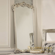 High-end bedroom fitting mirror American carved wall changing cloakroom full-length mirror Home dressing mirror Nordic