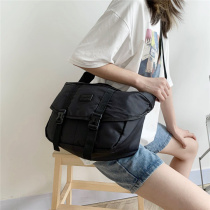 Japanese Street tide cool simple versatile black men and women shoulder bag large capacity shoulder bag youth casual cloth bag