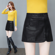 Small leather skirt women 2021 new autumn and winter skirt slim short skirt high waist A- line dress fashion hip skirt pants