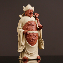 God of Wealth Buddha statue ornaments dedicated to home Zhaocai shop company opening gift gift ceramic Fu Lu Shou Samsung