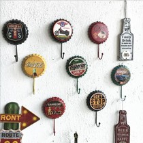 Beer cover wrought iron hook American country wall hanging coat hook clothing store fitting room adhesive hook wall adhesive hook wall decoration