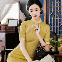 Cheongsam 2021 new female improved version Chinese style Daily wear retro old Shanghai temperament lady dress